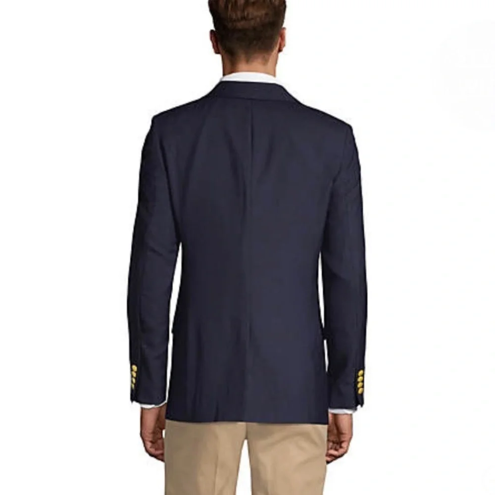 LANDS END' Men's Tailored Fit Hopsack Blazer, dark navy